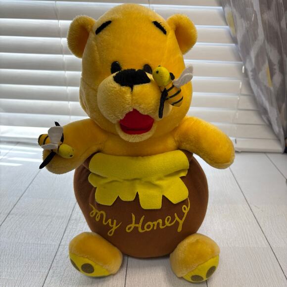 Winnie The Pooh In A Honey Pot Stuffed Bear - Picture 1 of 11